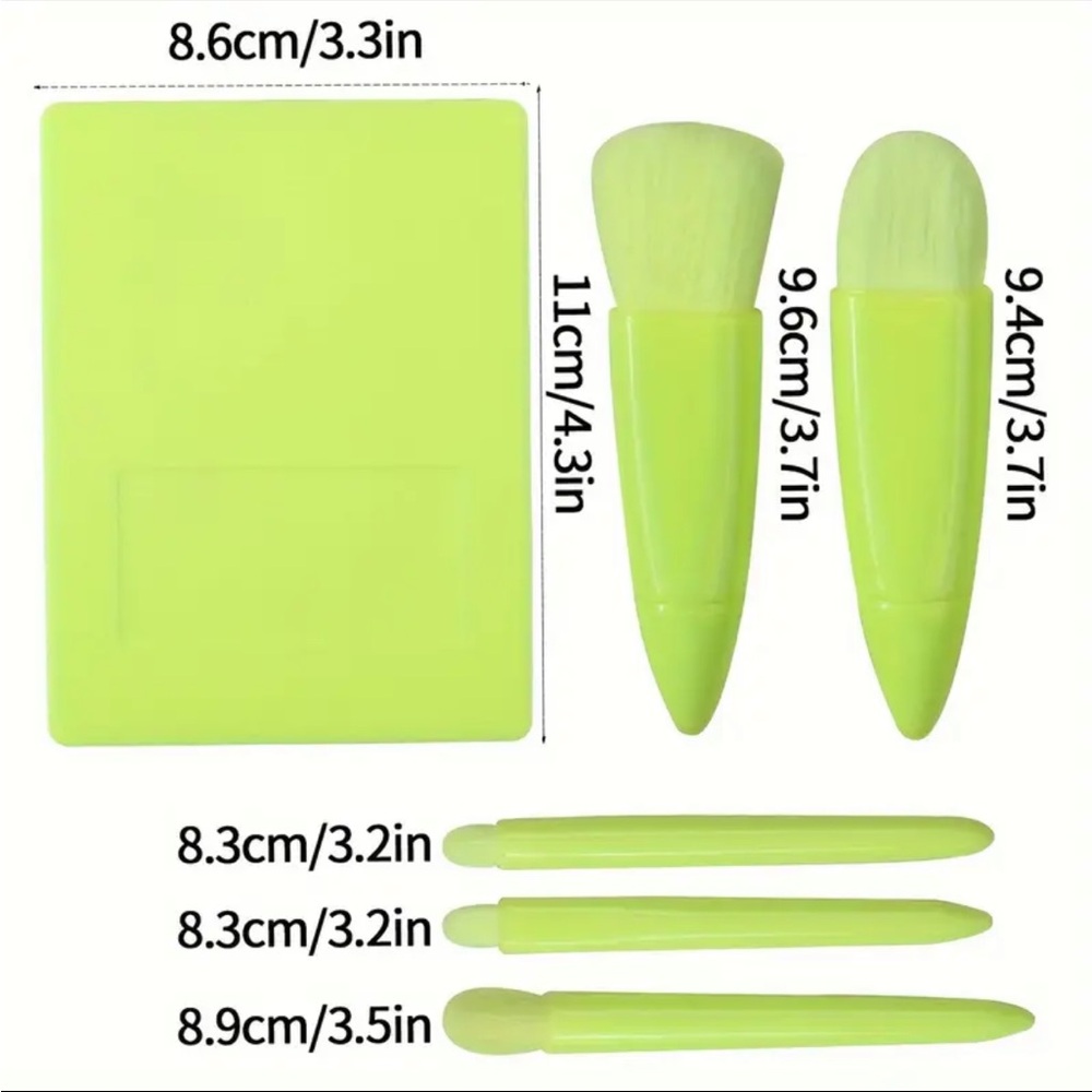 Bright Neon Travel Brushes 5 Piece Set NIP - Picture 3 of 3